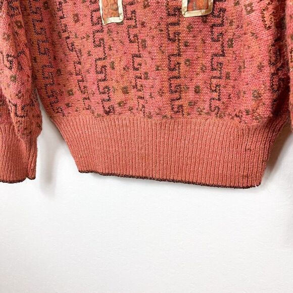 Vintage Crochetta Women's Salmon Sweater - Size M - 80s Glam is Back! - Picture 7 of 8